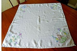 Vintage Crinoline Lady Embroidered Tablecloth