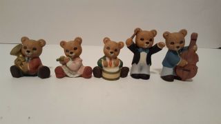 Homco Music Band Bears 1422 Set Of 4 Porcelain Figurines