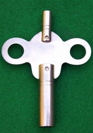 Double Ended Brass Clock Key Size 1.  95mm (small Shaft) No 1 = 2.  50 Mm Arbour