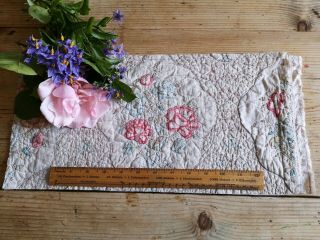 Lovely Vintage Quilt Piece Craft Sewing Slow Stitch Art Patchwork 10