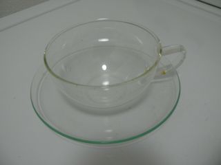 Jenaer Jena Glas Glass Germany Clear Glass Coffee Or Tea Cup And Saucer