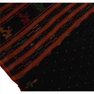 Tcw Vintage Saree 100 Pure Silk Hand Beaded Craft Fabric Sari 2