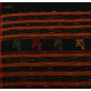 Tcw Vintage Saree 100 Pure Silk Hand Beaded Craft Fabric Sari 4