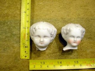 2 x excavated vintage victorian faded painted doll Head Hertwig age 1860 12954 3