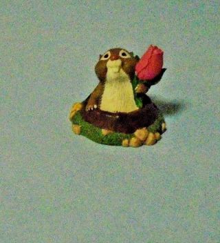 1994 Hallmark Merry Miniatures Easter/spring Beaver With Red Rose