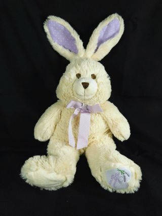Partylite Off White 14 " Bunny Rabbit Plush Simply Lavender Lavender Bow Tie