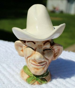 Vintage Stacking Cowboy With Hat Salt And Pepper Shakers - Large