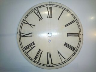 Large Vintage Painted Wooden Clock Face Dial 12 " Or 300mm