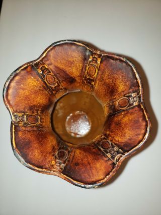 Vintage Antique Style Bronze Finish Metal Double - Handled 6 - Sided Vase 13 