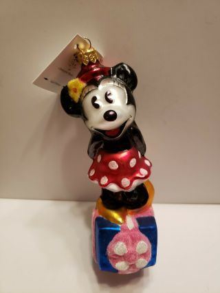 Christopher Radko Walt Disney Noel Minnie Glass Christmas Ornament