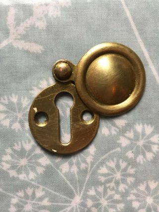 Old Brass Escutcheon Vintage Key Hole Cover