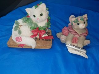 2 Calico Kittens Figurines.  D - 3
