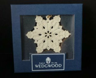 Wedgewood White Jasper Snowflake Ornament With Box