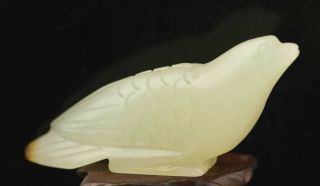 Chinese Old Natural Jade Hand - Carved Statue Bird Pendant 4 Inch