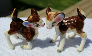 Vintage Playful Bambi Deer Salt And Pepper Shakers - Japan