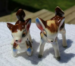 Vintage Playful Bambi Deer Salt and Pepper Shakers - Japan 4