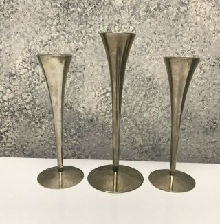 (3) Arthur Salm As Solingen Stainless Steel Candle Holder Sticks Germany