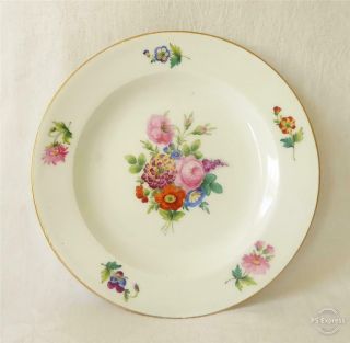 Good Antique 19th Century Meissen Porcelain Plate Painted With Flowers