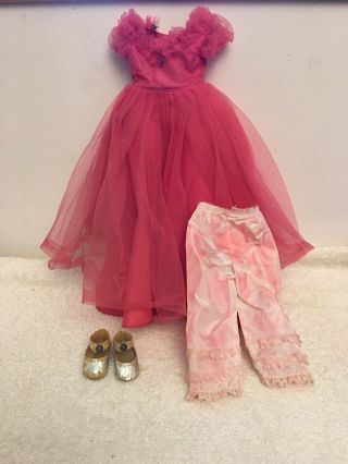 Vintage Madam Alexander Brides Maid Pink Gown Center Snap Shoes Pantaloons