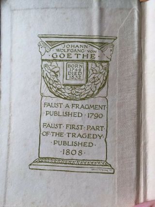 Antique GOETHE ' s FAUST hardback 1905 Translated By Albert Latham Pt 1&2 3