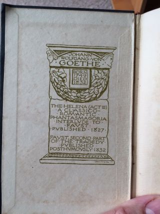 Antique GOETHE ' s FAUST hardback 1905 Translated By Albert Latham Pt 1&2 4