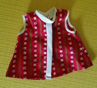 Vtg Red & White W Flowers Factory Dress Fashion Clothes For Ideal Crissy Doll