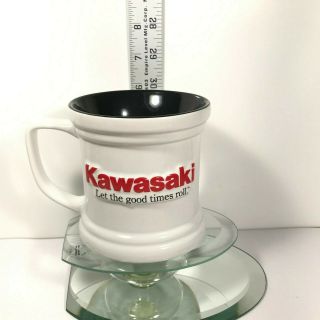 Kawasaki Coffee Mug Let The Good Times Roll Large Black & White 4 " X4 " Cup C4
