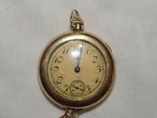 Antique Elgin Ladies Gold Pocket Watch / Wrist Band Wadsworth 10k Gold Filled