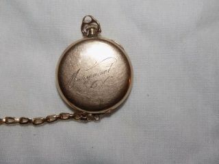 Antique Elgin Ladies Gold Pocket Watch / Wrist Band WADSWORTH 10K GOLD FILLED 3