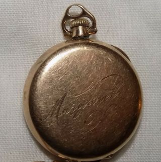 Antique Elgin Ladies Gold Pocket Watch / Wrist Band WADSWORTH 10K GOLD FILLED 4