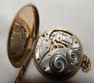 Antique Elgin Ladies Gold Pocket Watch / Wrist Band WADSWORTH 10K GOLD FILLED 5