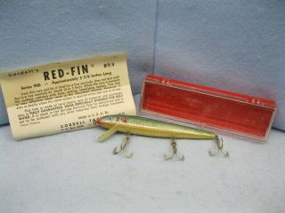 Vintage Fishing Lure Cordell Red - Fin No.  909 With Box