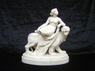 Antique Parian Ware Figure - Ariadne & The Panther - A/f