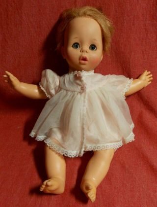 Vintage Mattel Baby Pattaburp Doll - 16 " - 1964 - Dress