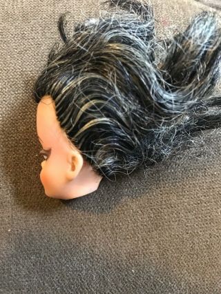 Vintage 1960s BARBIE CLONE DOLL Head Reliable Eegee EG Black And White Hair 3