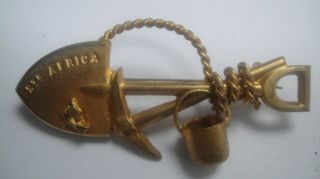 Vintage Or Antique South Africa Gold Miner Mining Souvenir Brooch Badge