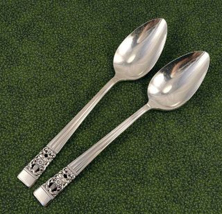 2 S Serving Table Spoons Vintage Coronation Deco Oneida Community Silver Plate