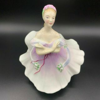Royal Doulton The Ballerina Figurine Hn 2116 White Purple Dress Bone China