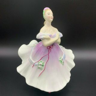 Royal Doulton The Ballerina Figurine HN 2116 White Purple Dress Bone China 2