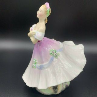 Royal Doulton The Ballerina Figurine HN 2116 White Purple Dress Bone China 4