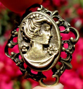 Private Listing For Galui77 Brass Cameo Pendant Vintage Antique Gold