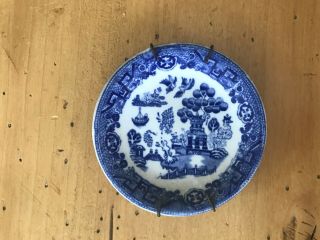 Antique Allertons England Blue Willow Pattern Butter Pat Early