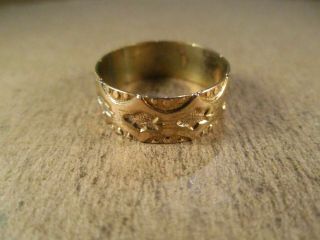 Antique Victorian 14k Gold Filled Cigar Band Ring,  Size 9.  25,  2.  6g