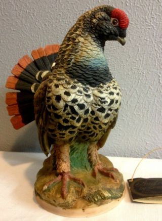Vintage Porcelain Spruce Grouse Bird By Andrea Sadek Japan 8 In.  Tall
