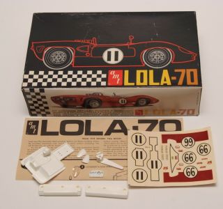 C01 - Vintage 1/24 Amt Lola 70 Model Kit Empty Box W/ Decal Sheet & Instructions