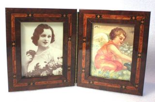 Double Photo Inlaid Wood Wooden Picture Frames Made In Italy