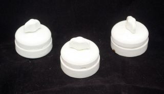 3 Vintage French Ceramic Twist Light Switch Switches Set of 3 All Have Chips 2