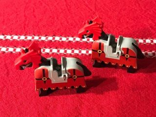 Vintage Lego Knight Horses W/ Bardings & Head Armor