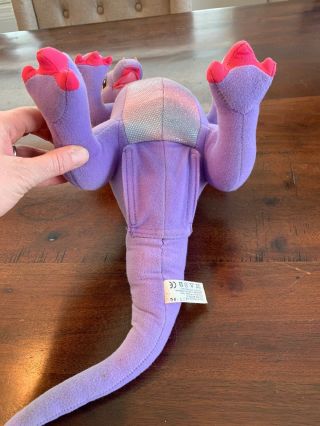 Barbie Rapunzel 14” Penelope Purple Talking Dragon Plush Vintage 2002 Mattel 5