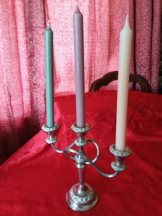 Vintage Silver Plated 3 Arm Candelabras/candlestick Made In England No122919586